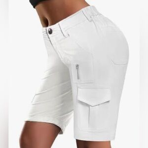 Flamingals Hiking Shorts Women Flap Pocket Design Bermuda Cargo Shorts FG10-10